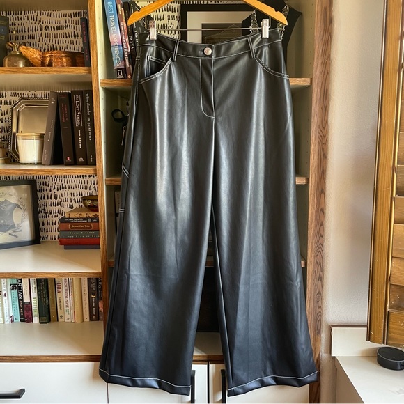 Staud Domino Pant Black Vegan Leather, NWOT - Picture 2 of 13